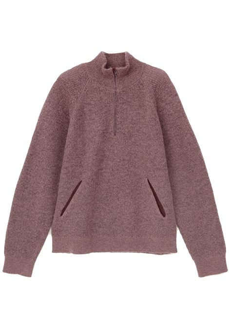 essence mohair mixed knit top man brown HIKING PATROL | AW25104MAROON